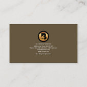 Contractorモダンでスタイリッシュなレンガ壁のパネル大将 名刺 (裏面)