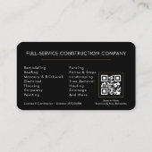 Contractor Black Gold QR Code 名刺 (裏面)