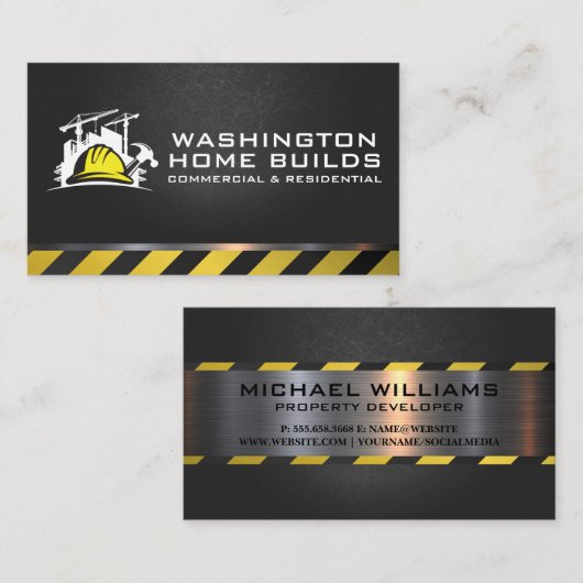 Contractor | Commercial Construction Builds 名刺 (正面/裏面)