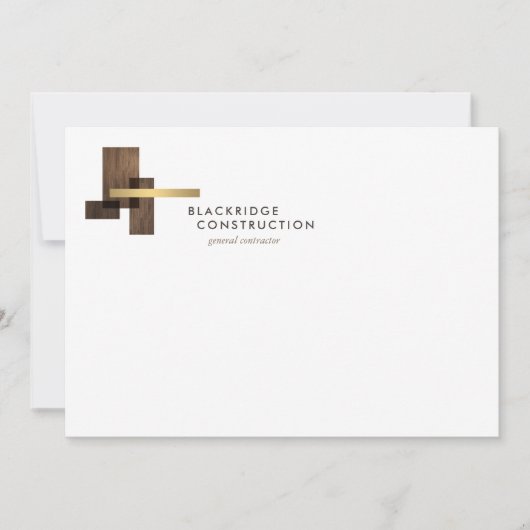 Contractor Construction Business Logo Notecard ノートカード (正面)
