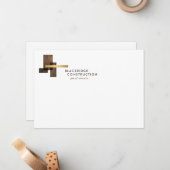 Contractor Construction Business Logo Notecard ノートカード (正面/裏面インサイチュ)