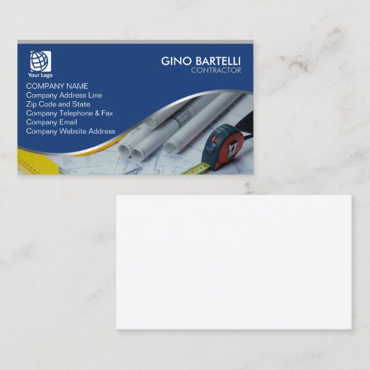 Contractor Construction Trade Skills 名刺 (正面/裏面)