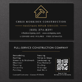 Contractor & Handyman QR Code 名刺