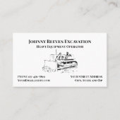 Contractor Heavy Equipment Operator Business Card 名刺 (正面)