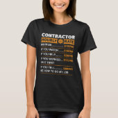 Contractor Hourly Rate Labor Rates Sarcastic Tシャツ (正面)