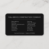 Contractor Photo 名刺 (裏面)