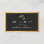 Contractor Plumbing Service Gold Black 名刺 (正面)