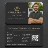 Contractor QR Code Photo Black Gold 名刺