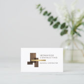 Contractor Wood Gold Logo 名刺 (スタンド正面)