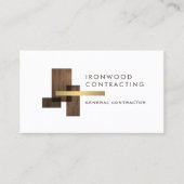 Contractor Wood Gold Logo 名刺 (正面)