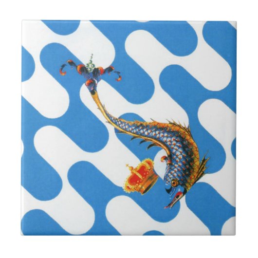 Contrada Capitana dell' Onda (Wave) Palio タイル (正面)