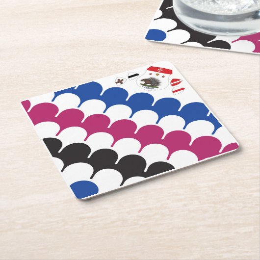Contrada Sovrana dell' Istrice (Porcupine) Palio スクエアペーパーコースター (アングル)