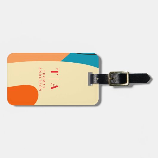 Contrast Abstract Geometric Background ラゲッジタグ (正面横)