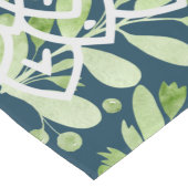 Contrast Harmony: Leaf and Mandala Table Runner ロングテーブルランナー (コーナー)