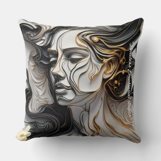 "Contrasting Sentiments Rise" クッション (正面)