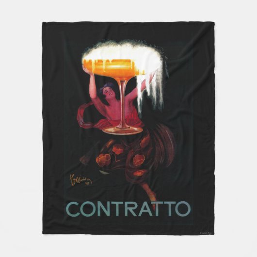 ContrattoのヴィンテージPosterEurope フリースブランケット (正面)