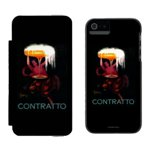 ContrattoのヴィンテージPosterEurope iPhone SE/5/5sウォレットケース