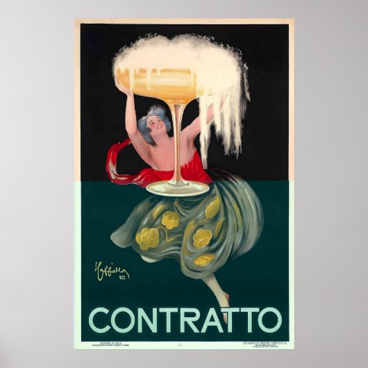 Contratto フード＆ドリンク ヴィンテージ トラベルポスター ポスター (正面)