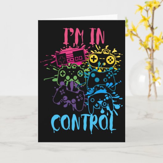 Control All The Things Video Game Controller 3  カード (黄色い花)