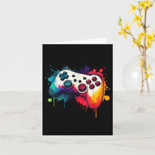 Control All The Things Video Game Controller Gamer カード (黄色い花)