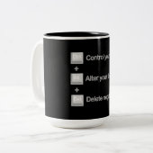 Control Alt Delete Mindset Motivation Quote ツートーンマグカップ (正面左)