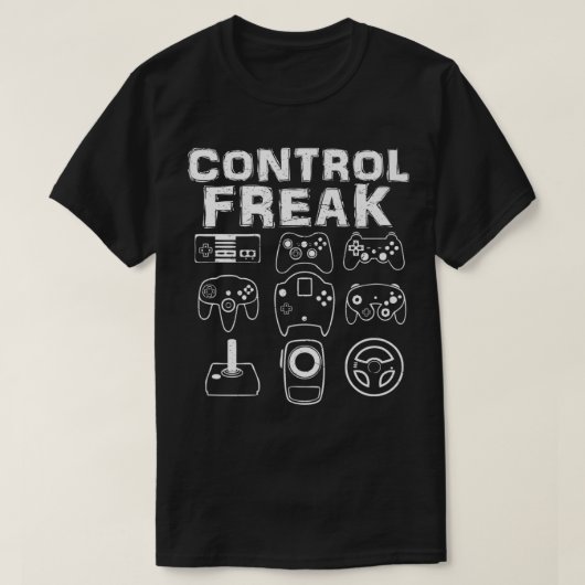 CONTROL FREAK Funny Retro Video Game Player Teen B Tシャツ (デザイン正面)