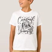 Control yourself gaming controller and text art tシャツ (正面)