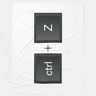 Control-Z ctrl+Z "元に戻す"おもしろいブラックPCキーボード フリースブランケット