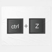 Control-Z ctrl+Z "元に戻す"おもしろいブラックPCキーボード フリースブランケット (正面(横))
