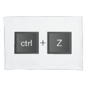 Control-Z ctrl+Z "元に戻す"おもしろいブラックPCキーボード 枕カバー (正面)
