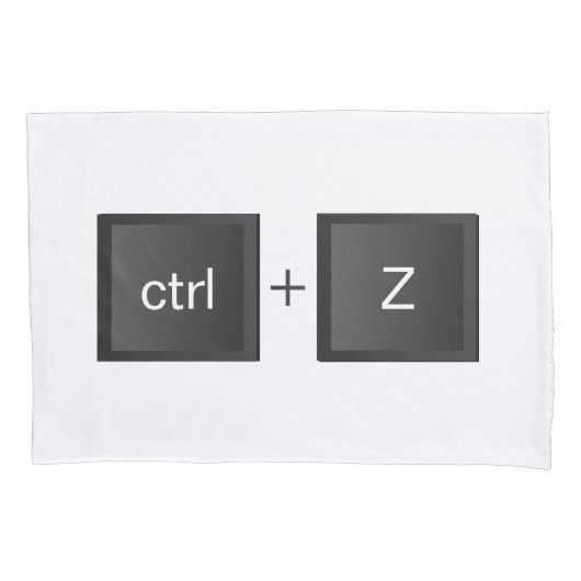 Control-Z ctrl+Z "元に戻す"おもしろいブラックPCキーボード 枕カバー (正面)