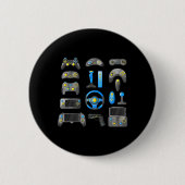 Controller Game Control All The Things Video Game  缶バッジ (正面)