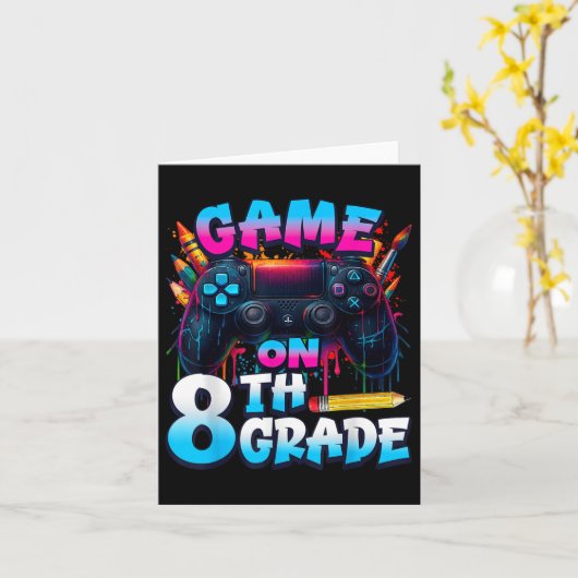 Controller Game On 8th Grade First Day Of School B カード (黄色い花)