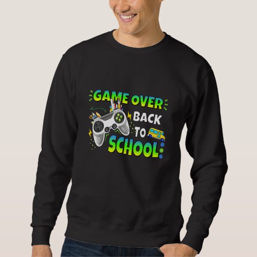 Controller Game Over Back To School Gaming  Boys K スウェットシャツ (正面)