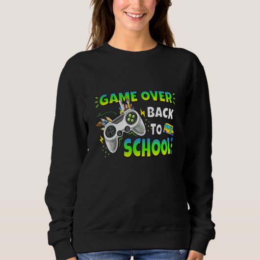 Controller Game Over Back To School Gaming  Boys K スウェットシャツ (正面)