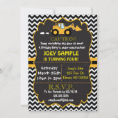 Contruction BullのDozerの誕生日の招待状 招待状 (正面)