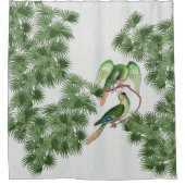 Conureのオウムの鳥のヤシの木の葉状体のシャワー・カーテン シャワーカーテン (正面)