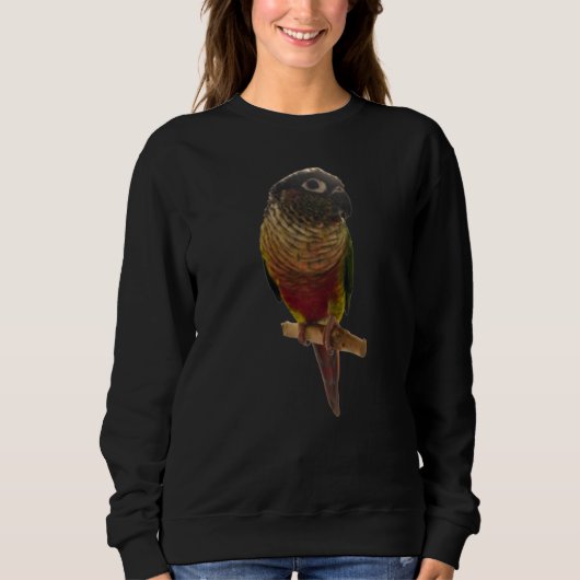 Conure Parrot Birdデザイングリーンチークラブfor b スウェットシャツ (正面)