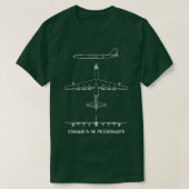 Convair B36アメリカ戦略爆撃機P Tシャツ (デザイン正面)