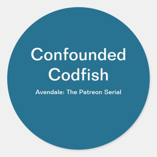 Convasted Codfishの丸クラシックいステッカー ラウンドシール (正面)