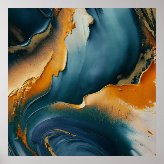 Convergence – Abstract Fields Of Motion And Gold ポスター (正面)