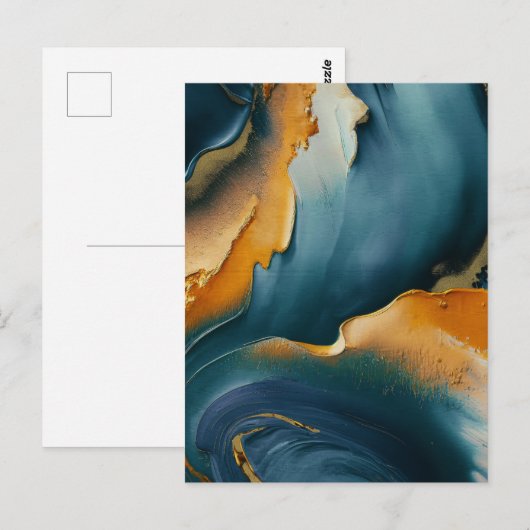 Convergence – Abstract Fields Of Motion And Gold ポストカード (正面/裏面)