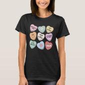 Conversation Hearts Groovy Valentines Day Cute Tea Tシャツ (正面)