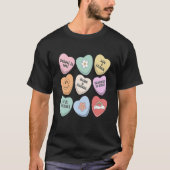 Conversation Hearts Groovy Valentines Day Cute Tea Tシャツ (正面)
