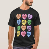 Conversation Hearts Groovy Valentines Day Cute Tea Tシャツ (正面)