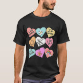 Conversation Hearts Groovy Valentines Day Cute Tea Tシャツ (正面)