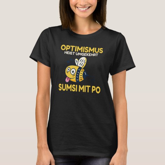Conversely backprint optimism means Sumsi with Po  Tシャツ (正面)