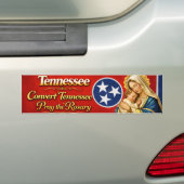 Convert Tennessee Pray the Rosary バンパーステッカー (車上)