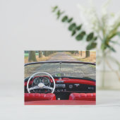 CONVERTIBLE RED SPORTSCAR POSTCARD ポストカード (スタンド正面)