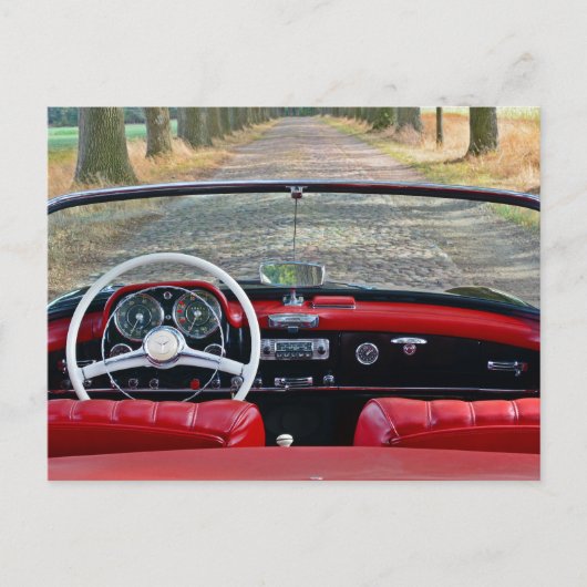 CONVERTIBLE RED SPORTSCAR POSTCARD ポストカード (正面)